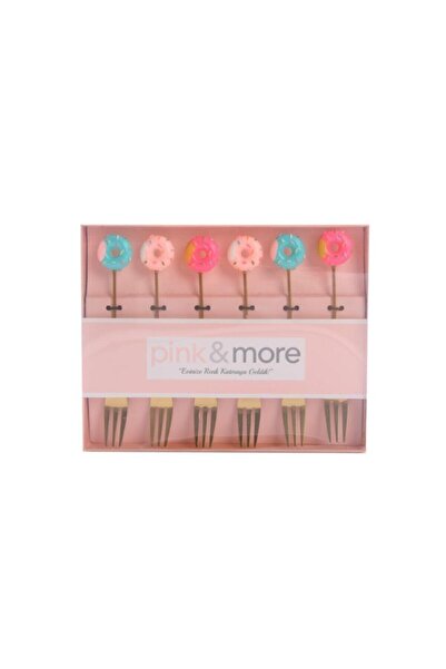 AROW Pink&more Altın Sarısı 6 Lı Çatal Donut
