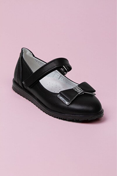 Sare Çocuk Giyim Orthopedic Girl's Black School Shoes