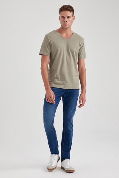 DeFacto Slim Fit V-nyakú póló