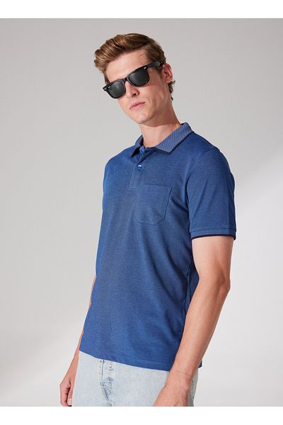 ALTINYILDIZ CLASSICS Altınyıldız Classics Navy Blue Melange ανδρικό μπλουζάκι πόλο 4A9000000004