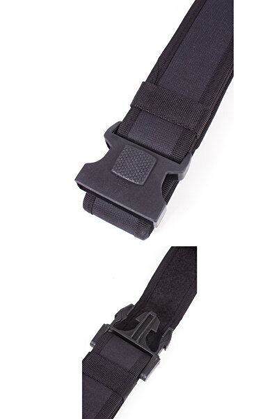 Burak Askeri Malzeme حزام منسوج بالاسكا عسكري تكتيكي بإبزيم بلاستيكي أسود اللون
