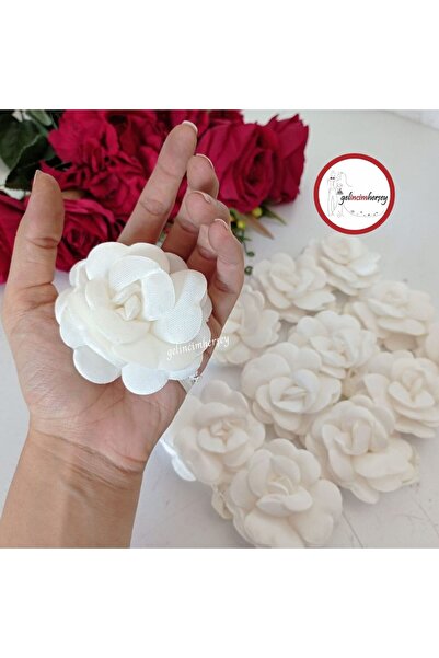 Gelincimherşey 12’li Lastikli Gül Model Saten Kumaşlı Pamuklu Nedime El Gülü