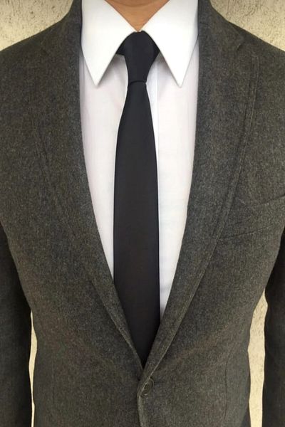 Kravatistan Black Satin Tie Handkerchief Set 4k010680