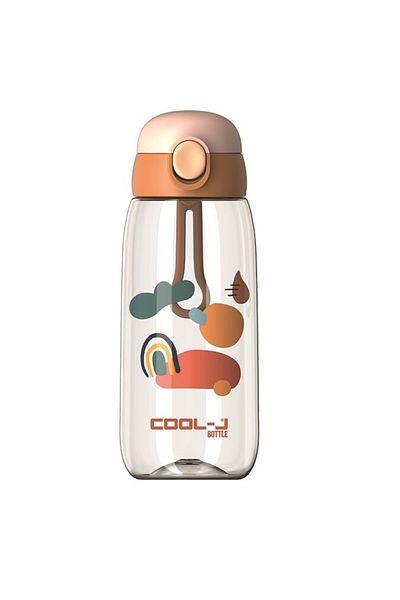 Gıpta Lockable Tritan Flask with Straw (Juicer) 600Ml Orange Boxed K7552