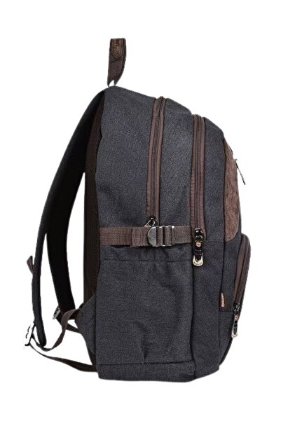 Relaxion Unisex Su Geçirmez Kanvas Kumaş Çok Gözlü Günlük Seyahat Okul Sırt Çantası 1655