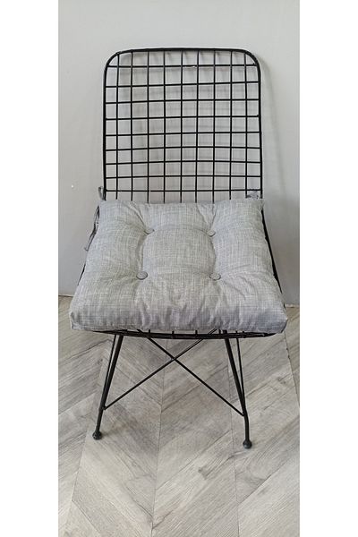 ERVA Pofidik Eco Gray Black Square Chair Cushion 40x40 cm
