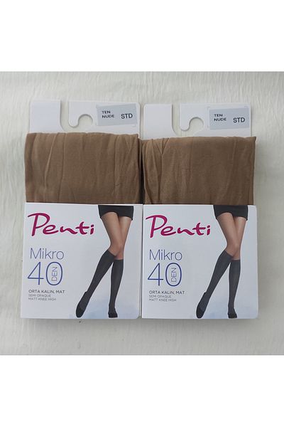 Penti Șosete pentru damă - Șosete cu micropantaloni de grosime medie pentru femei sub genunchi 2 piese