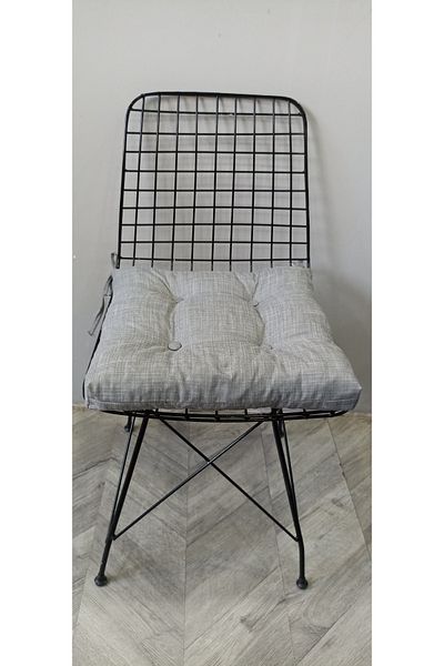 ERVA Pofidik Eco Gray Black Square Chair Cushion 40x40 cm