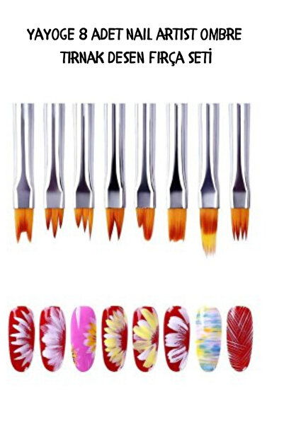 YAYOGE Nail Art Tırnak Desen Ombre Fırça Seti 8 Li