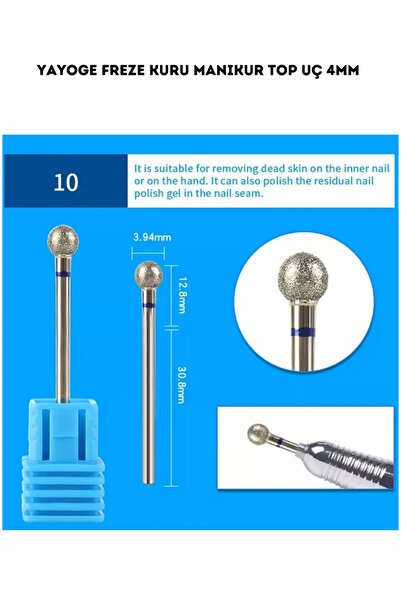YAYOGE Freze Kuru Manikür Top Uç 4MM