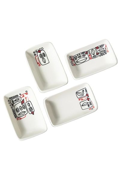 Anason İşleri Lips Birds Appetizer Plate Set of 4