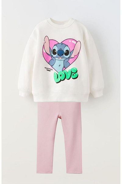 Little Baby Stitch Printed Top and Bottom Tracksuit Set