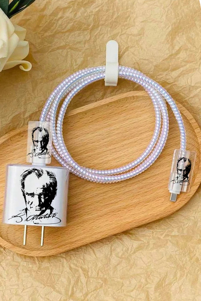 WANNA PROTECT iPhone 18W/20W Uyumlu Baskısız Şeffaf Şarj Başlığı Adaptörü Kor...