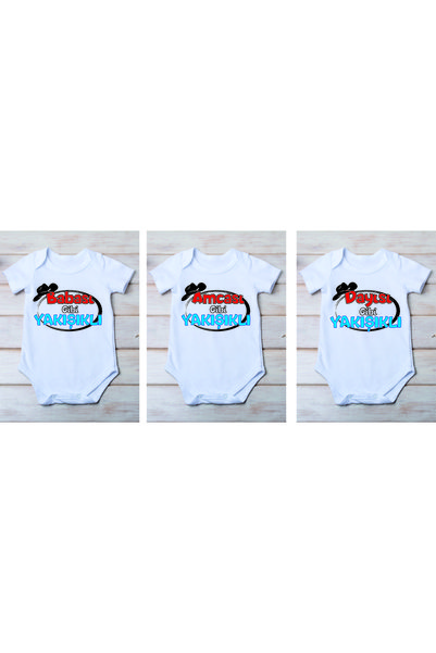 SPACE DRESS Uncle Uncle Dad Printed Cotton Baby Bodysuit Set of 3