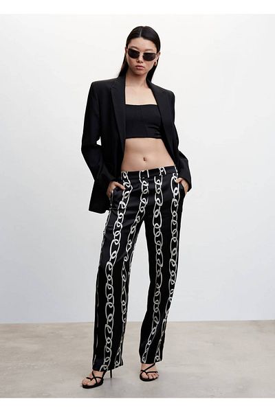 MANGO Woman Chain Printed Trousers