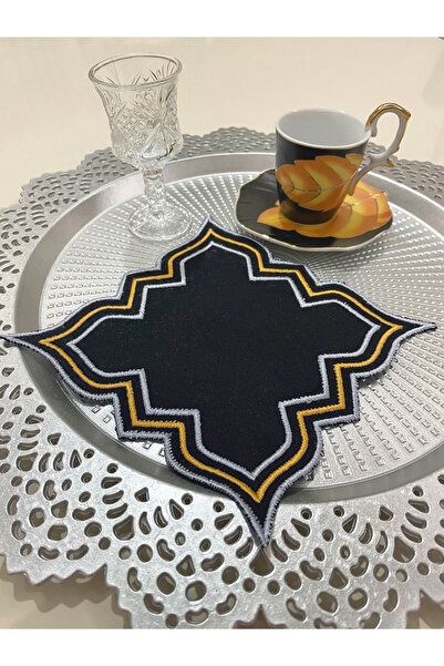 AYNAKIŞÇEYİZ 6-штучний набір серветок та підставки під чашки з вишивкою у виг...