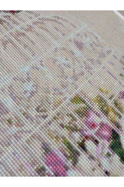 nilonun atölyesi Kuş Kafesi Kristal Boncuk Tablo 36 X 56 Cm. (İŞLENMİŞ HAZIR HALDE)