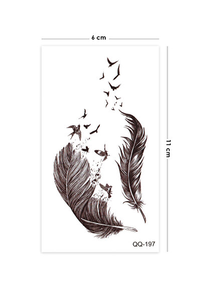 BP Tattoo Kuş Tüyü ve Uçan Kuşlar Kol ve Bilek Dövmesi