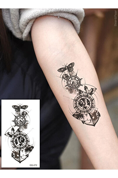 BP Tattoo Deniz Feneri ve Çapa Unisex Geçici Dövme