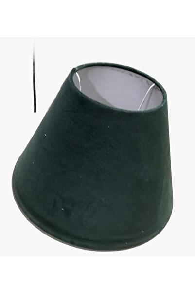 Tiydem Özel Tasarım Kumaş Lambader Abajur Başlığı Lambader Abajur Şapkası Koyu Yeşil