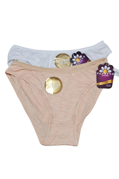 Papatya Kadın 2 Adet Nefes Alan Beyaz ve Ten Rengi Külot