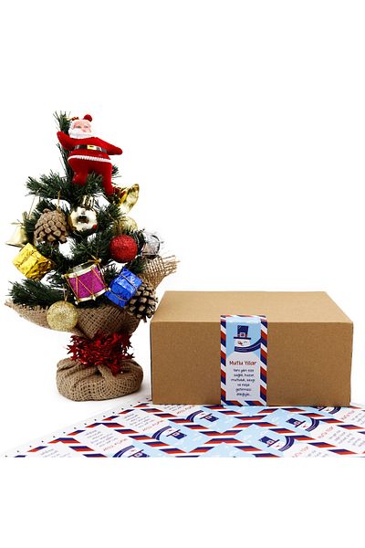 reprodesign New Year's Themed Gift Package Label 10 x 4 cm Happy New Year Printed Label 14 Pieces