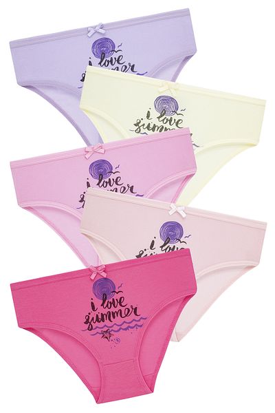 biyokids Pachet de 5 chiloți colorați pentru fete