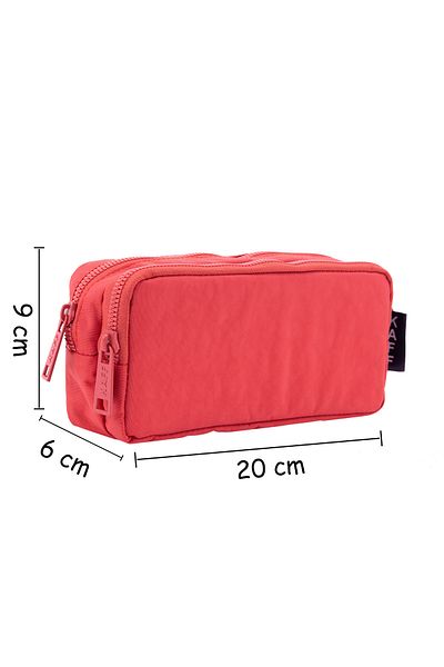 KAFF 01105 New Season Crinkle Fabric Πλένεται Θήκη για στυλό με διπλή θήκη Θήκη για στυλό - Mercan