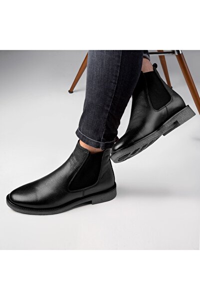 Ducavelli Edinburg Hakiki Deri Kaydırmaz Taban Chelsea Günlük Bot Lacivert