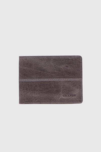 Grande 1807 Genuine Leather Horizontal Men's Wallet Crazy Gray