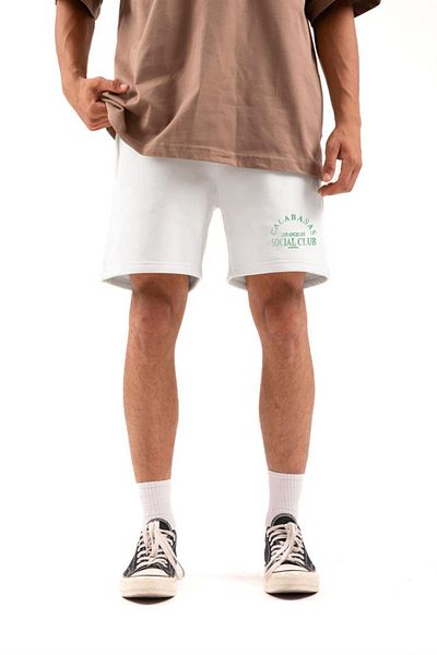 Renkli Store BHM Comfortable Loose Fit Calabasas Printed Unisex Shorts - Gray
