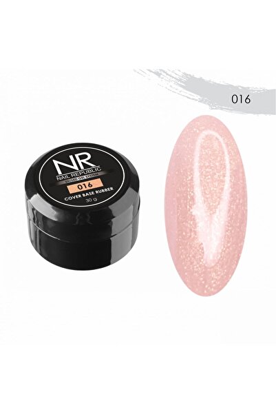 Nail Republic Kalıcı Oje Base Cover Rubber Bej Simli 016 (30 ml) – Yuvarlak K...