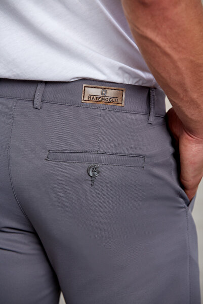Hatemoğlu Сірі облягаючі штани з боковими кишенями з канвасу