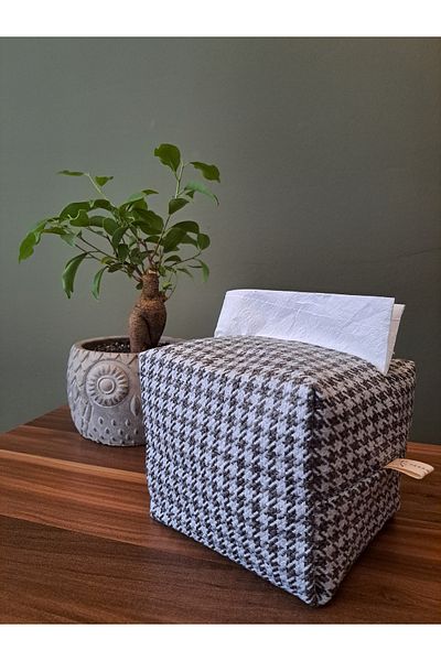 Tasarım Sentezi Handmade Napkin Holder Wet Wipes And Accessory Case Bag Gray