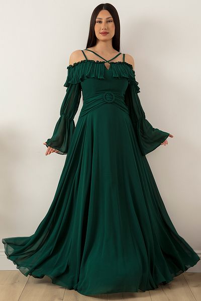 PULLIMM Βραδινό φόρεμα Madonna Collar Tulle 1466