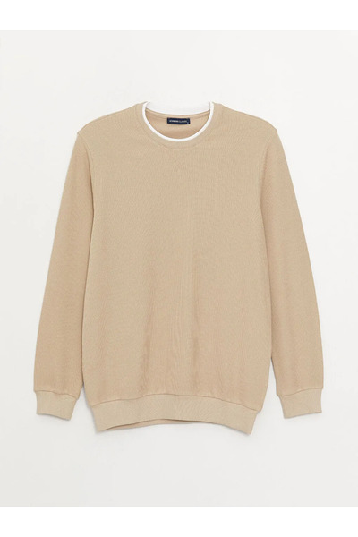 LC Waikiki سويت شيرت LCWAIKIKI كلاسيكي برقبة دائرية وأكمام طويلة للرجال