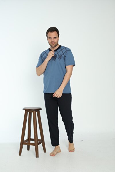 Ayans Pijama Summer Cotton Combed (μονό ζέρσεϊ) Ανδρικό Σετ Πυτζάμες