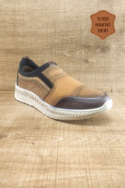 Endurstep Ортопедични мъжки обувки без връзки от естествена кожа, кафяви, Cas0014