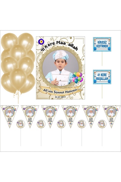 CiciMagnet Gold Tema Sünnet Odası Süsleme Seti Konsepti