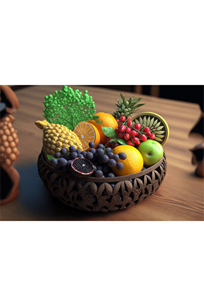 YZ DEKOR Fruit Full Basket Kitchen Pastry Shop and Cafes Hanging Canvas Painting