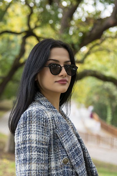 TomyHelf Women's Sunglasses Oval Black Matte Glass Black Shiny Bone Frame
