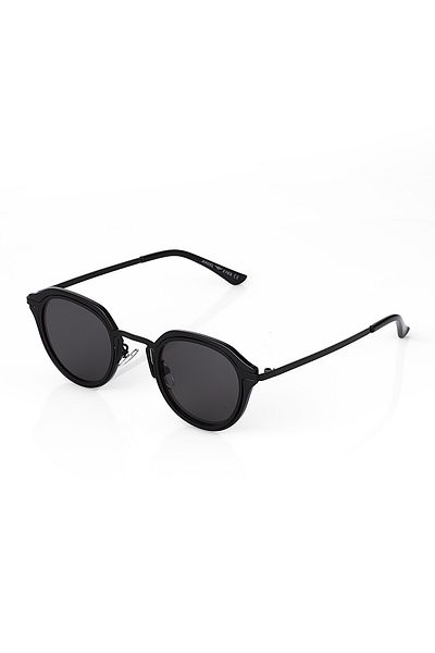 TomyHelf Women's Sunglasses Oval Black Matte Glass Black Shiny Bone Frame
