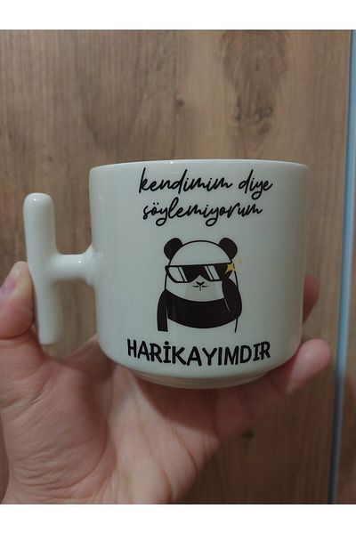 HobiShop Cream Color Funny Written and Humorous Special Design Printed T Mug Latte Glass