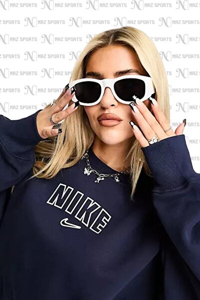 Nike Bluza Sportwear Phonix Fleece Oversize Kesim Lacivert Kadın Spor Sweatshrit