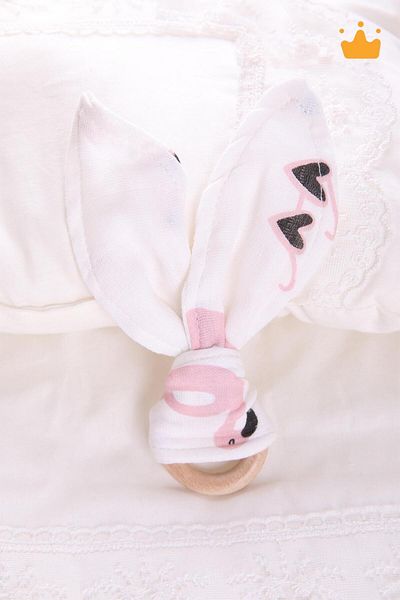 Babyhola Muslin Teether with Wooden Ring 546