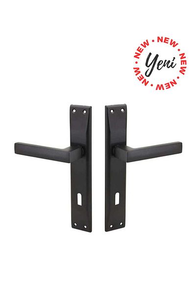 ARON STAINLESS ELITE HANDLE MIRRORED MATTE BLACK (ROOM) DOOR HANDLE ALUMINUM / STEEL