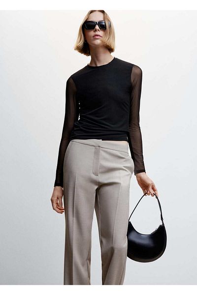MANGO Woman Tulle Piece T-Shirt