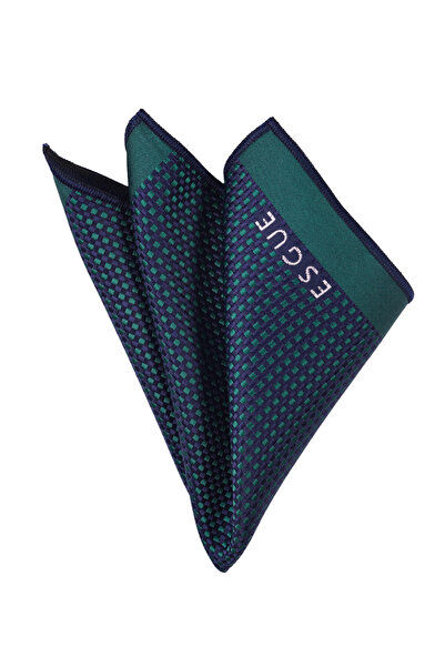 Esgue Πράσινο μπλε ναυτικό μοτίβο - 7,5 εκ. Χειροποίητο μαντήλι γραβάτας