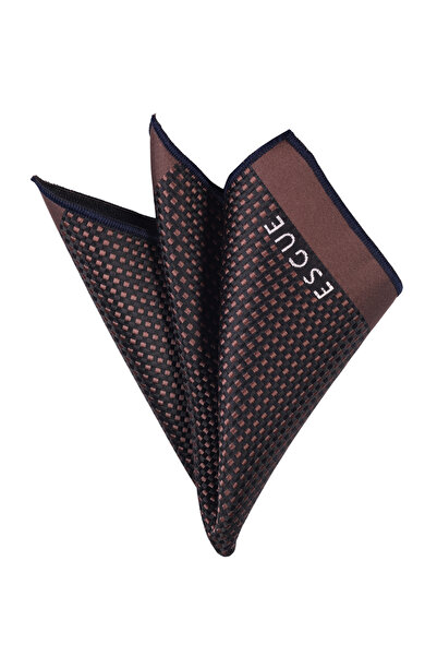 Esgue Χειροποίητο μαντήλι γραβάτας 7,5 εκ. Καφέ με μαύρο σχέδιο