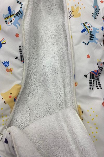 PODIUM GYM Trendy Cute Lion & Zebra Patterned Removable Booties and Fur Winter Baby Cosmonaut-Rompers